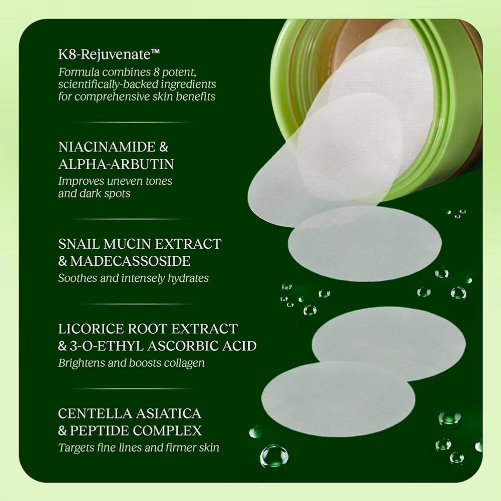 100PAD Centella Asiatica Pads Zur Feuchtigkeitsspendenden Reparatur Beschädigter Haut, Anti-Akne, Verbessert Feine Linien, Gleichmäßiger Hautton, Glatte Gesichtspflege